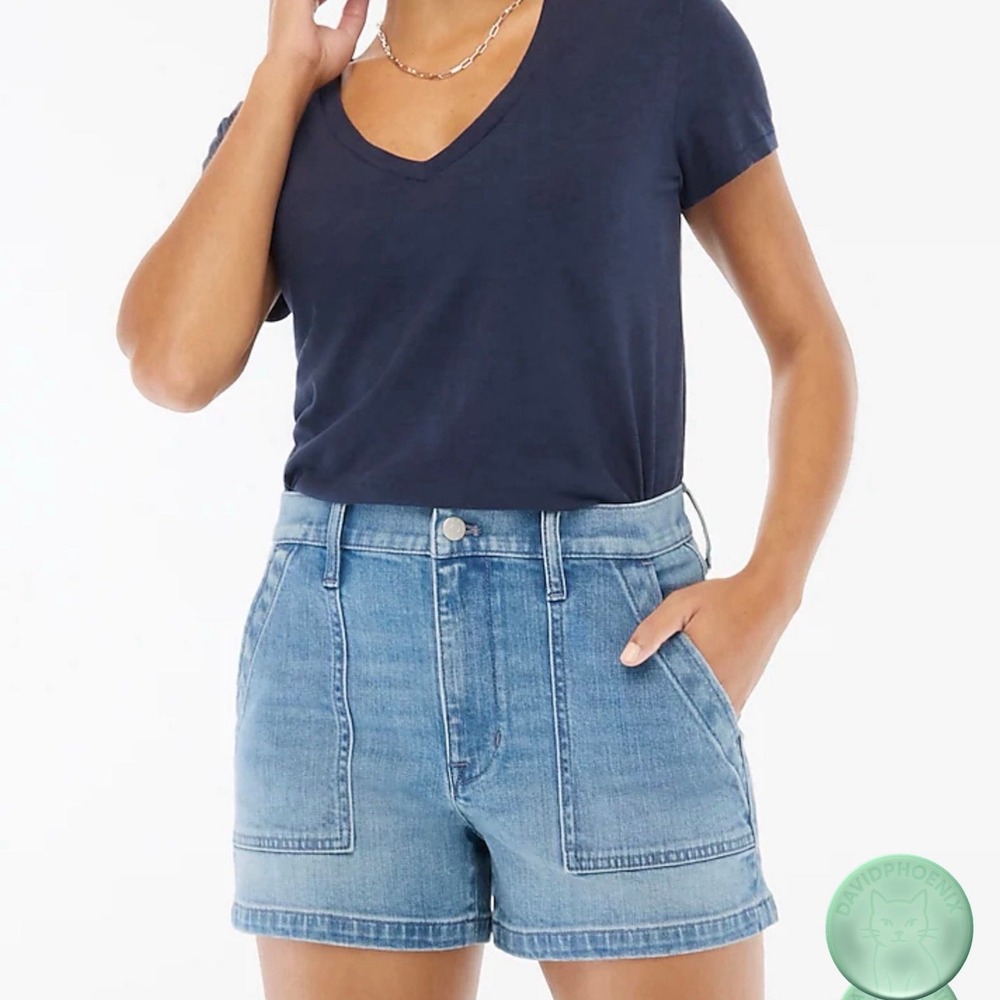 J.CREW Women's Denim Shorts Size 29 Blue High Rise front/back pockets